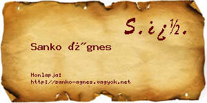 Sanko Ágnes névjegykártya